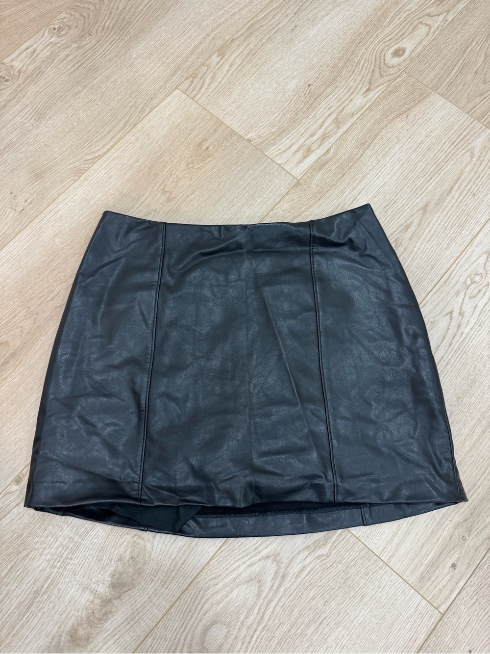 Abercrombie & Fitch Black Faux Leather Mini Skirt